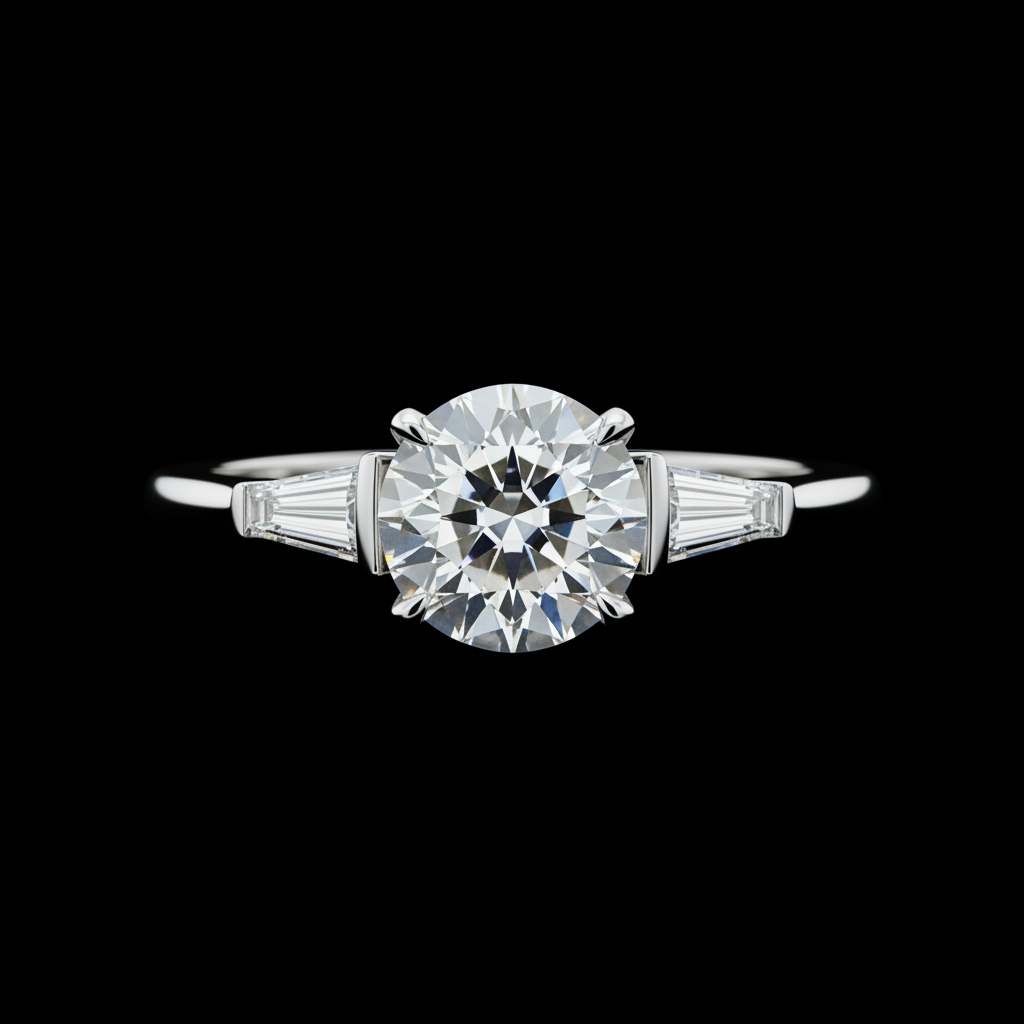 Round Diamond — Platinum Three Stone