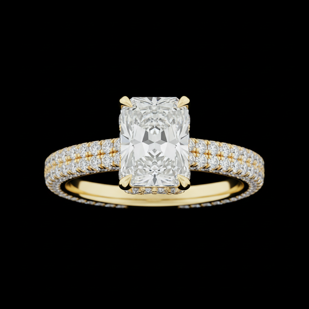 Radiant Cut — Yellow Gold Hidden Halo