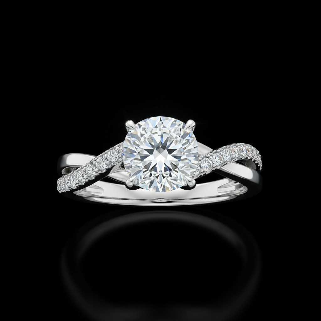 Round Diamond — Platinum Twisted Infinity