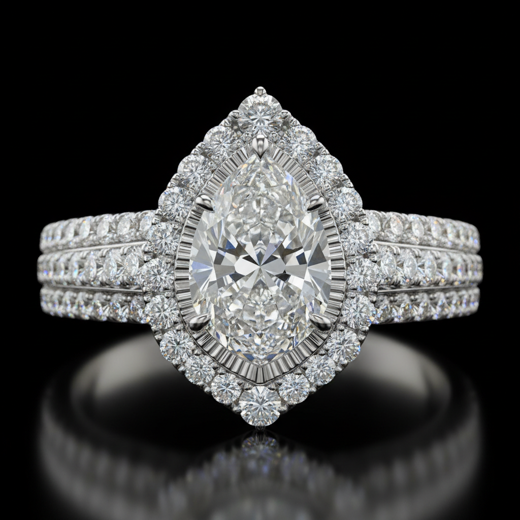 Pear Shaped — Platinum Double Halo