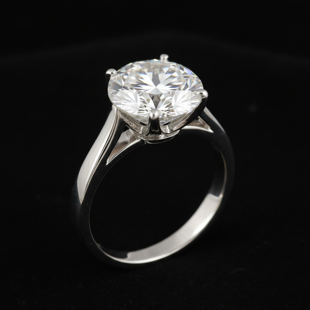 Round Diamond — Platinum Tiffany Cathedral