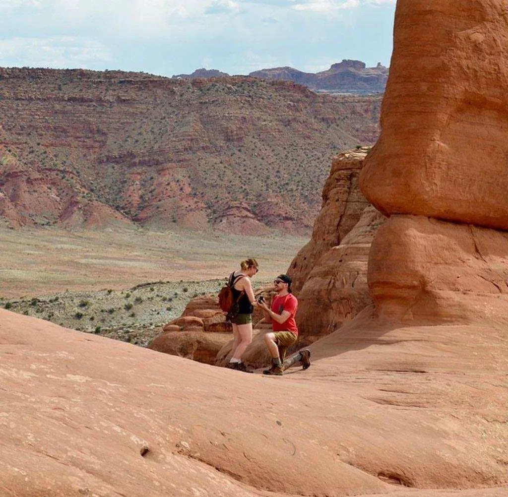 Proposal in a stunning red rock canyon