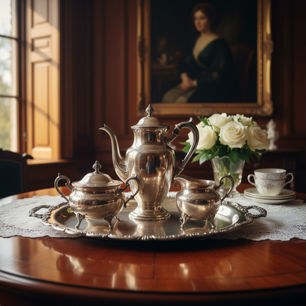 Antique sterling silver tea service